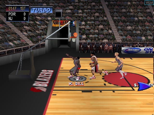 In-game screen of the game NBA Jam 2000 on Nintendo 64