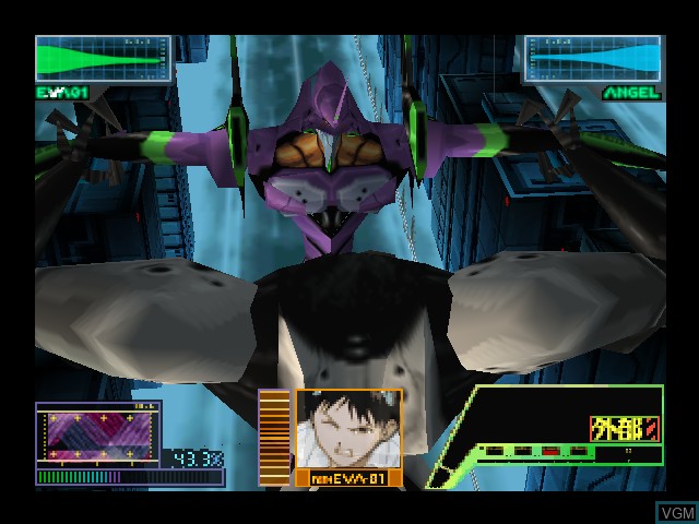 In-game screen of the game Neon Genesis Evangelion on Nintendo 64