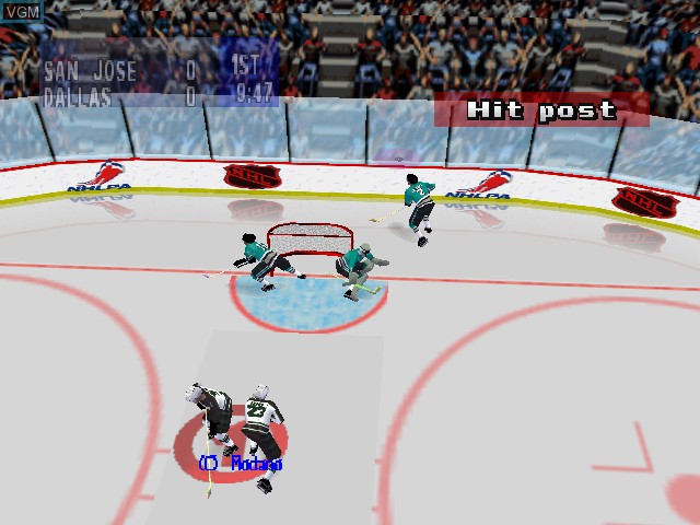 In-game screen of the game NHL Breakaway 98 on Nintendo 64