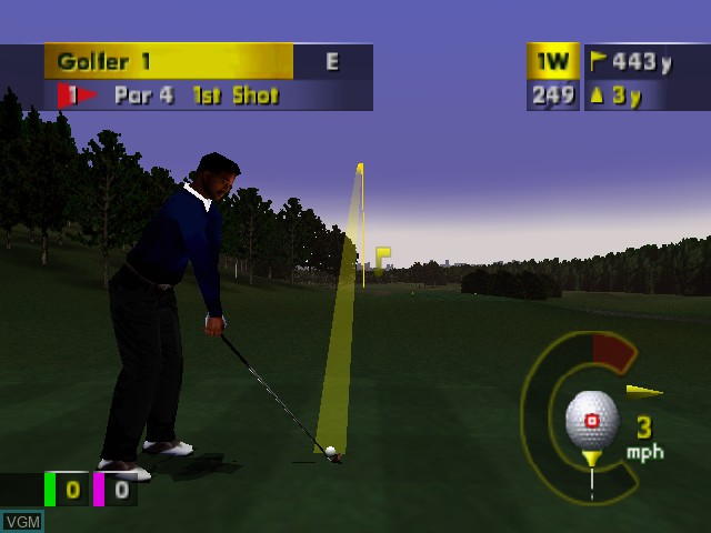 In-game screen of the game PGA European Tour on Nintendo 64