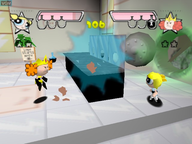 In-game screen of the game The Powerpuff Girls - Chemical X-Traction on Nintendo 64