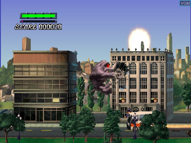 In-game screen of the game Rampage 2 - Universal Tour on Nintendo 64