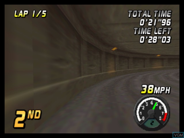 In-game screen of the game Top Gear Rally on Nintendo 64