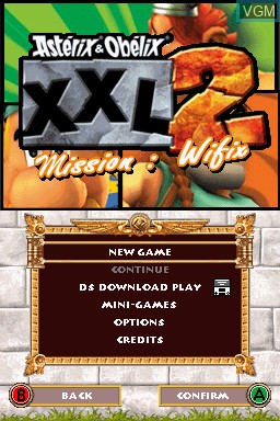Title screen of the game Asterix & Obelix XXL 2 - Mission - Wifix on Nintendo DS