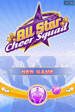 Title screen of the game All Star Cheer Squad on Nintendo DS