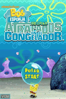 Title screen of the game Bob Esponja - Atrapados en el Congelador on Nintendo DS