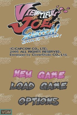 Title screen of the game Viewtiful Joe Scratch! on Nintendo DS