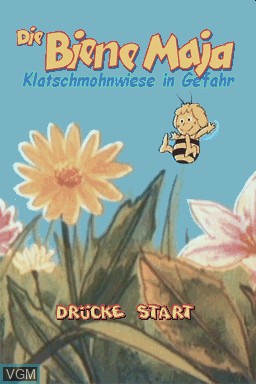 Title screen of the game Biene Maja, Die - Klatschmohnwiese in Gefahr on Nintendo DS