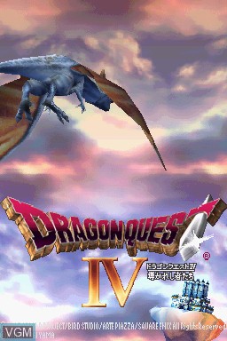 Title screen of the game Dragon Quest IV - Michibikareshi Monotachi on Nintendo DS