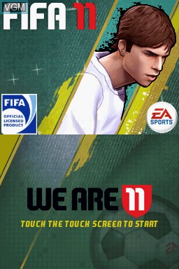 Title screen of the game FIFA Soccer 11 on Nintendo DS