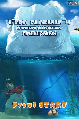 Title screen of the game Era Glaciale 4, L' - Continenti alla Deriva - Giochi Polari on Nintendo DS