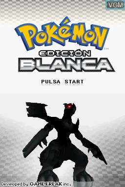 Title screen of the game Pokemon - Edicion Blanca on Nintendo DS