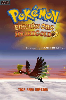 Title screen of the game Pokemon - Edicion Oro HeartGold on Nintendo DS