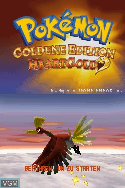 Title screen of the game Pokemon - Goldene Edition HeartGold on Nintendo DS