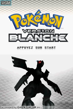 Title screen of the game Pokemon - Version Blanche on Nintendo DS