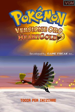 Title screen of the game Pokemon - Versione Oro HeartGold on Nintendo DS