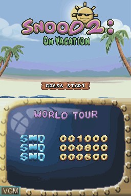 Title screen of the game Snood 2 - On Vacation on Nintendo DS