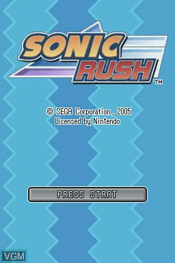 Title screen of the game Sonic Rush on Nintendo DS