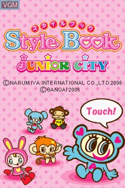 Title screen of the game Style Book - Junior City on Nintendo DS