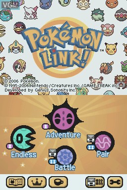 Title screen of the game Pokemon Link! on Nintendo DS