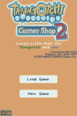 Title screen of the game Tamagotchi Connexion - Corner Shop 2 on Nintendo DS