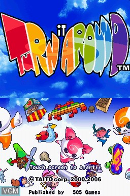 Title screen of the game Turn It Around on Nintendo DS