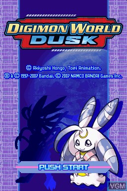 Title screen of the game Digimon World - Dusk on Nintendo DS