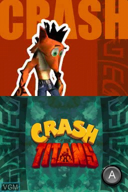 Title screen of the game Crash of the Titans on Nintendo DS