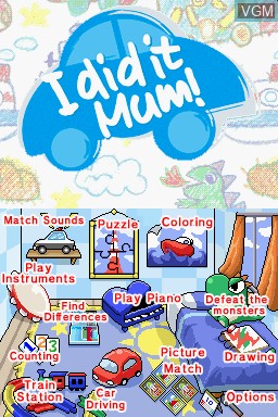 Title screen of the game I Did It Mum! - Boy on Nintendo DS