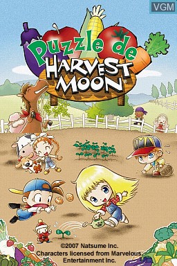 Title screen of the game Puzzle de Harvest Moon on Nintendo DS