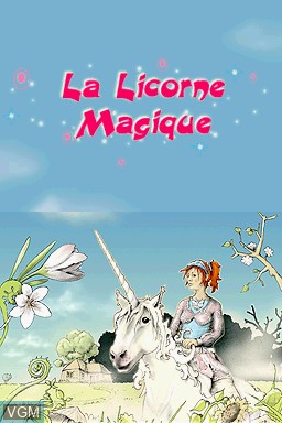 Title screen of the game Magical Unicorn, The on Nintendo DS
