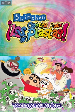 Title screen of the game Shin Chan Contra Los Plastas! on Nintendo DS