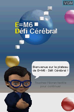 Title screen of the game E=M6 Défi Cérébral on Nintendo DS
