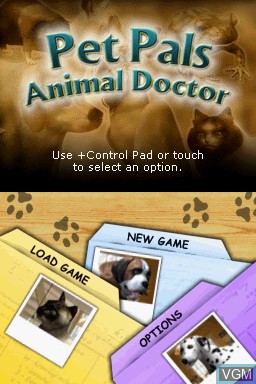 Title screen of the game Pet Pals - Animal Doctor on Nintendo DS