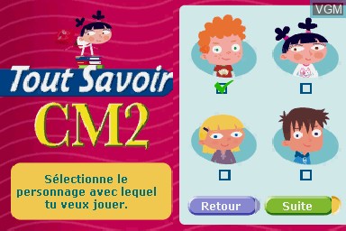 Title screen of the game Tout Savoir CM2 - L'Essentiel du Programme on Nintendo DS