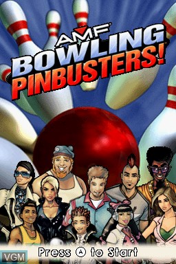Title screen of the game AMF Bowling Pinbusters! on Nintendo DS
