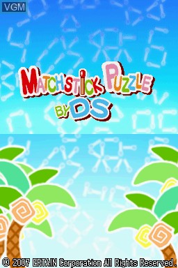 Title screen of the game Matchstick Puzzle by DS on Nintendo DS