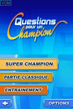 Title screen of the game Questions pour un Champion - Le Jeu Officiel - Édition Spéciale 20 Ans on Nintendo DS