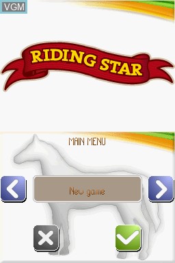 Title screen of the game Tim Stockdale's Riding Star on Nintendo DS