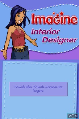 Title screen of the game Imagine - Interior Designer on Nintendo DS