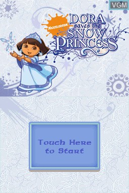 Title screen of the game Dora the Explorer - Dora Saves the Snow Princess on Nintendo DS