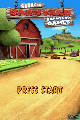 Title screen of the game Back at the Barnyard - Barnyard Games on Nintendo DS
