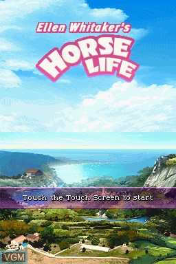 Title screen of the game Ellen Whitaker's Horse Life on Nintendo DS