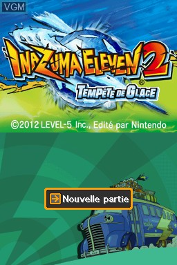 Title screen of the game Inazuma Eleven 2 - Tempête de Glace on Nintendo DS