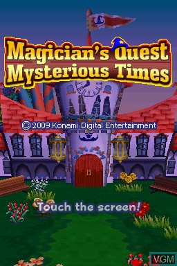 Title screen of the game Magician's Quest - Mysterious Times on Nintendo DS