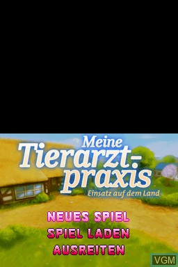 Title screen of the game Meine Tierarztpraxis - Einsatz auf dem Land on Nintendo DS