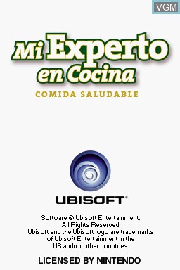 Title screen of the game Mi Experto en Cocina - Comida Saludable on Nintendo DS