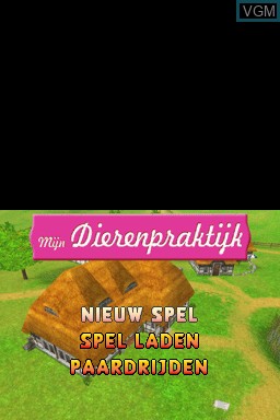 Title screen of the game Mijn Dierenpraktijk on Nintendo DS