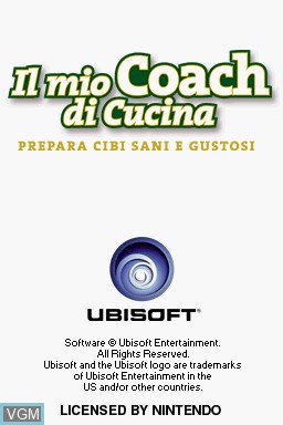 Title screen of the game Mio Coach di Cucina, Il - Prepara Cibi Sani e Gustosi on Nintendo DS