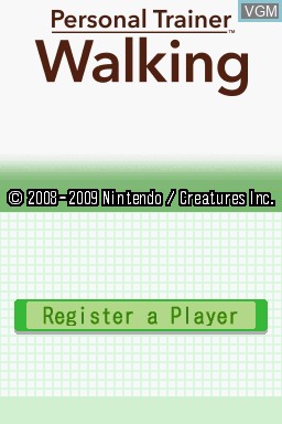 Title screen of the game Personal Trainer - Walking on Nintendo DS